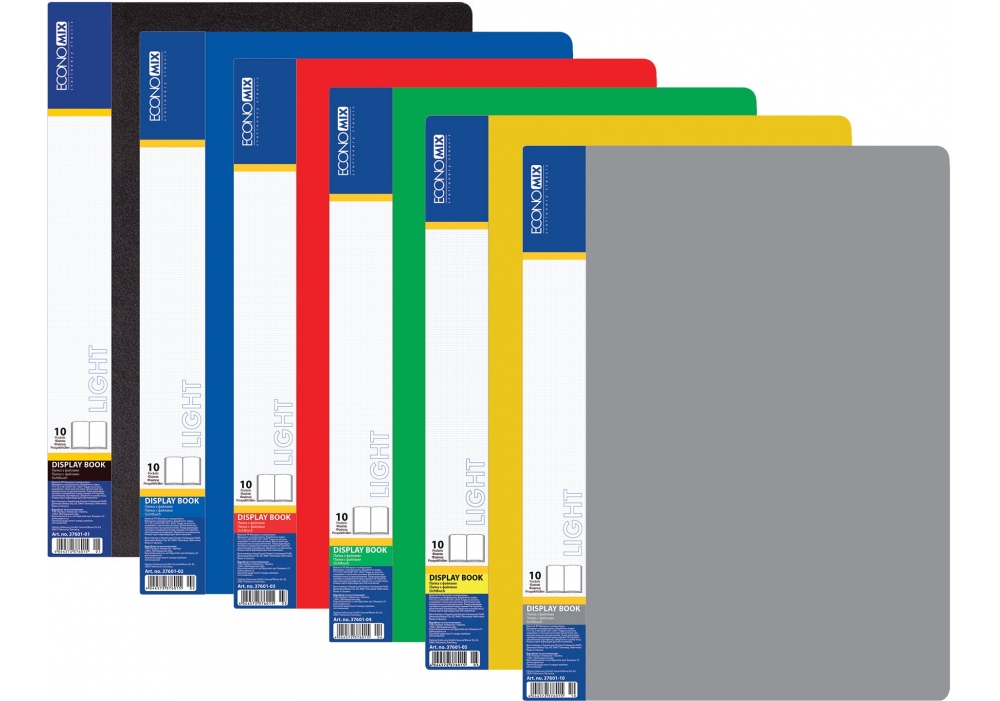 Папка-дисплей ECONOMIX А4 10 файлів Light, асорті (E37601)